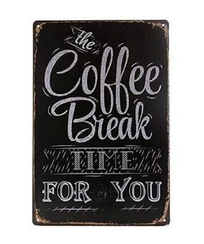 K51d 新品◆ブリキ看板 コーヒー COFFEE BREAK TIME FOR YOU カフェ 喫茶店 cafe インテリア レトロ アンティーク