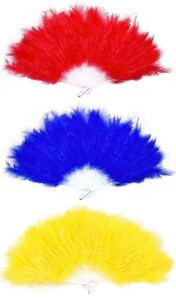 3 -цветный набор нежный перо веер Giulia na веер роскошный Jeury . sexy костюмы маскарадный костюм ba спускной клапан ns более . свадьба ( красный - синий - желтый )