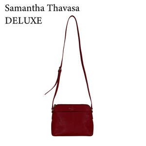 Samantha Thavasa DELUXE サマンサタバサデラックス ショルダーバッグ 斜め掛け レザー 赤 レッド LE0005