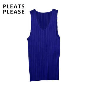 プリーツプリーズ イッセイミヤケ PLEATS PLEASE PP930000 トップス ノースリーブ カットソー ネイビー サイズ5 サンプル品 TO0001