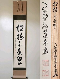 ≪茶掛≫ 大徳寺派 孤篷庵 【小堀卓巌】 自筆一行書 『松樹千年翠』 紙本 桐共箱 真筆保証 掛軸 墨蹟 遠州流 愛知県