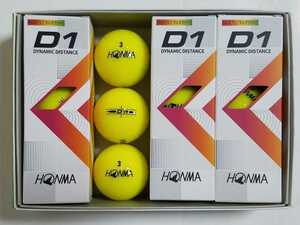 【2022年モデル】１ダース（12個）本間 New D1『イエロー』☆★即決★☆ ホンマ HONMA ゴルフ　