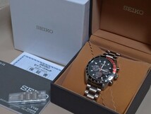 美品！SEIKO セイコー PROSPEX プロスペックス スピードタイマー ・クロノグラフ・ソーラー/ SBDL099・黒文字盤・黒 / 赤ターキメーター_画像4