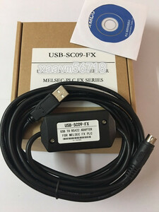 新品　三菱シーケンサー PLC FXシリーズRS-422変換ケーブル USB-SC09-FX 黑 【保証付き】