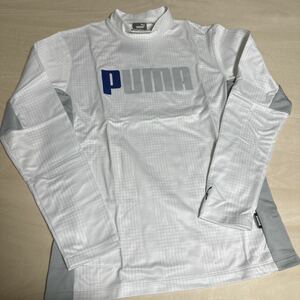 新品プーマ PUMA メンズ ゴルフ 長袖シャツ ゴルフ AOP ハツネツ LS タートルネック 539373 ホワイト　サイズL