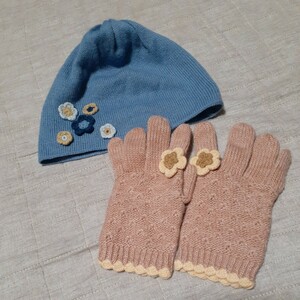 ★美品　ブランシェス　キッズニット手袋+GAP　キッズニットキャップセット★