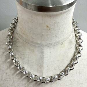 VINTAGE Vintage silver 925 Escargo chain necklace / very thick 
