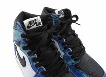 美品 NIKE ナイキ AIR JORDAN 1 RETRO HIGH TIE DYE エアジョーダン スニーカー ハイカット バスケット シューズ 靴 23.5cm 青×紺×白_画像4