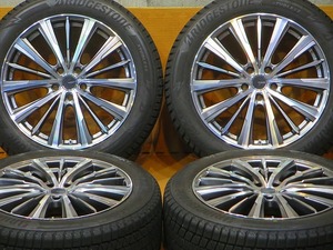 バリ溝 美品【20年46週製ブリヂストンブリザックDM-V3 225/55R19 99Q】スタッドレス 19インチ 8J+48 PCD114.3-5H CX-5 CX-8 エクストレイル