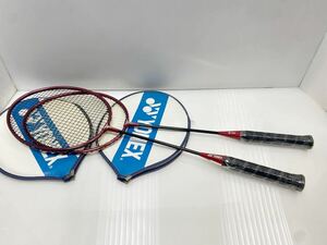 DP YONEX B-750 バドミントン ラケット 2本 セット カバー付き 部活動 などにも 中古