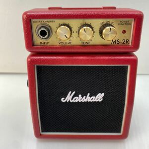 E3 通電確認　動作未確認　Marshall マーシャル MS-2R ミニアンプ 小型アンプ マイクロアンプ オーバードライブ ギターアンプ 赤 レッド 