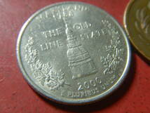 外国・USA／ワシントン２５セント白銅張り銅貨：メリーランド州（2000年D）　23120502_画像3