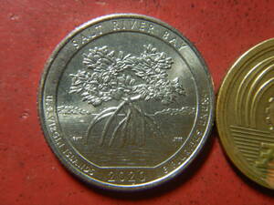 外国・USA／ワシントン２５セント白銅張り銅貨：ソルトリバーベイ国立歴史公園（2020年P）　23120602