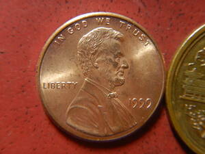 外国・USA／リンカーン１セント銅張り亜鉛貨（1999年）　231207