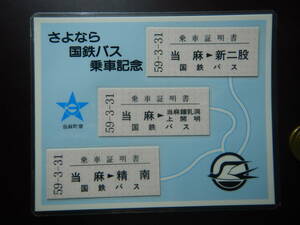 きっぷ（切符）・乗車券／さよなら国鉄バス乗車記念（1984年）　23121002