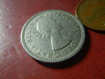外国・イギリス／１フローリン（２シリング）白銅貨：チューダー家の薔薇（1966年）　231218_画像3