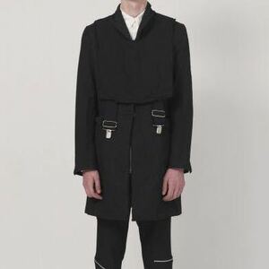 #19ss сделано в Японии BLACK COMME des GARCONS# подтяжки лучший #sizeS черный чёрный # Comme des Garcons полиэстер шерсть порез ... нет 