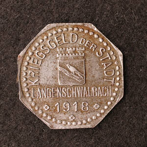 【金属製ノートゲルド】ドイツ バート・シュヴァルバッハ 10ペニヒ鉄貨（1918）[E2899]コイン