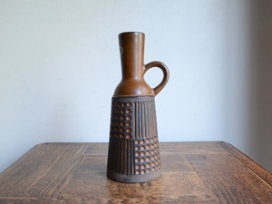 アンティーク花器 オブジェ 北欧ヴィンテージ デザイン 陶器 フラワーベース（H20.5cm） 華道 花瓶 生け花ポット