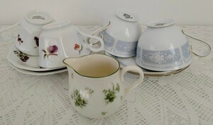 Noritake ノリタケ カップ＆ソーサー セット2種類/マーガレットハウエル 花柄 ミルクピッチャー1個 まとめ