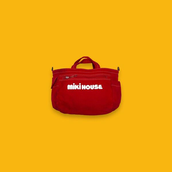 ミキハウス MIKIHOUSE マザーズバッグ キャンバス トート 日本製 赤