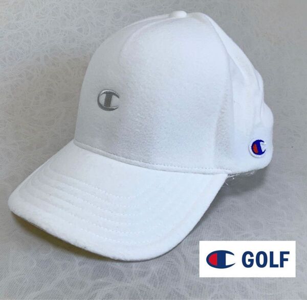 チャンピオンゴルフ Champion 秋冬フリース シンプル キャップ(白) Champion