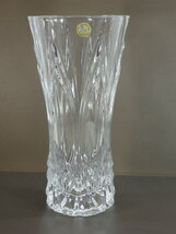B◇ガラス製 クリスタルガラス 花瓶 花器 花入れ フラワーベース フランス製 高さ約30㎝_画像1