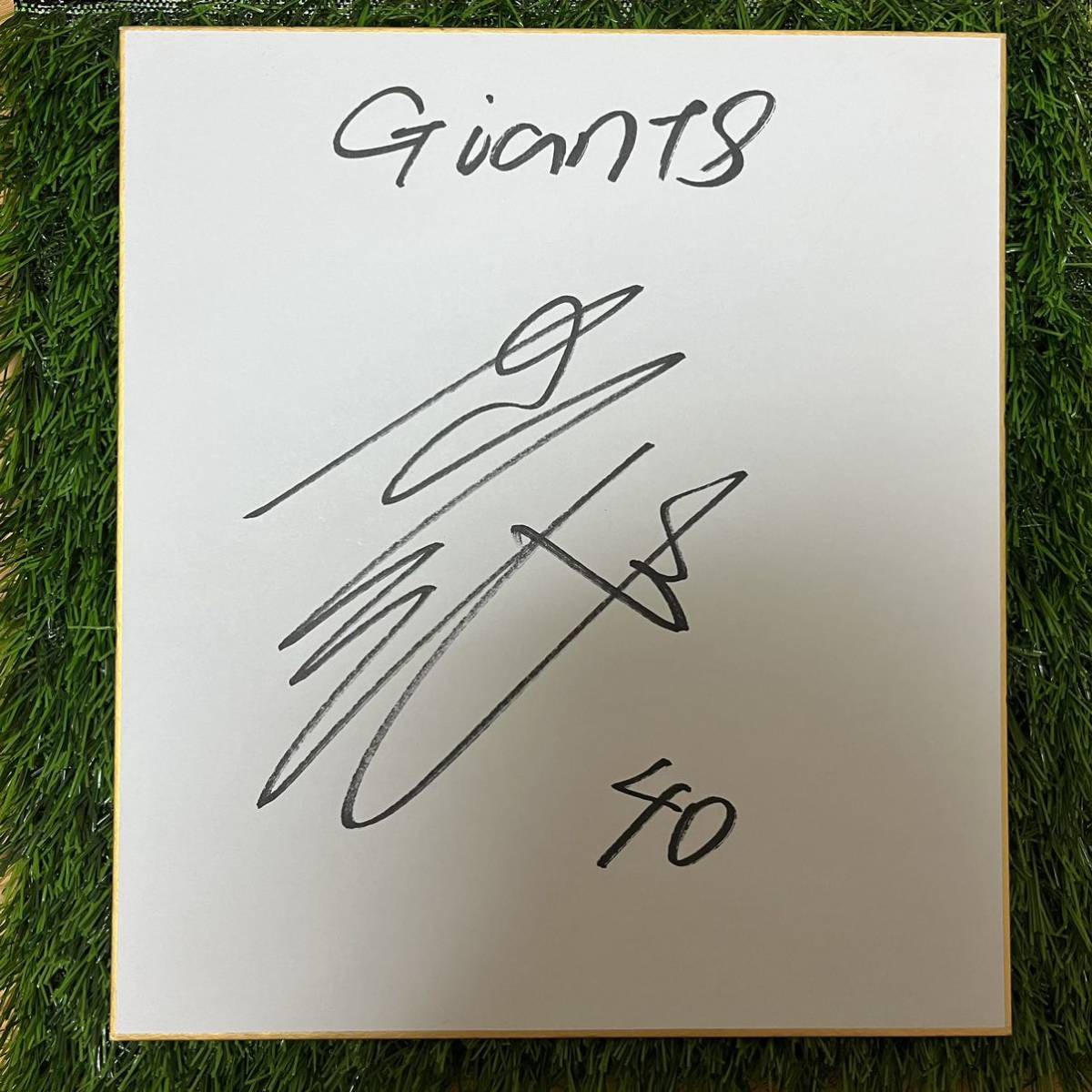 Yomiuri Giants Reito Nakayama #40 Papier coloré autographié, base-ball, Souvenir, Marchandises connexes, signe