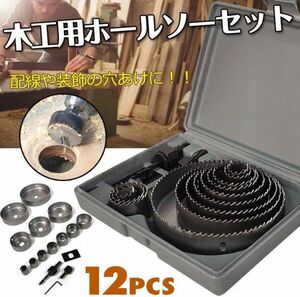 穴あけ 工具 木工用 ホールソー セット 収納ケース付 19mm−127mm対応