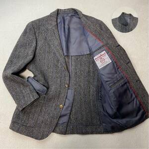 【希少L相当 極美品】J.PRESS ジェイプレス Harris Tweed ハリスツイード テーラードジャケット 極上ヘリンボーン ブレザー メンズ グレー