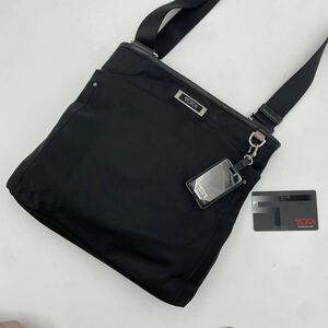 １円【美品】TUMI トゥミ ショルダーバッグ サコッシュ クロスボディバッグ ロゴ金具 ナイロン ブラック 黒 メンズ ユニセックス