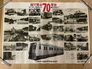 ◎【312】目で見る70年史 チンチン電車から地下鉄まで 京都市交通事業創業70周年 B2ポスター