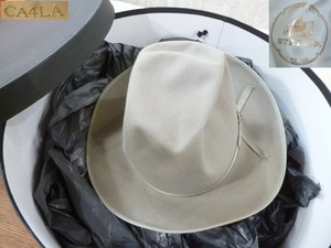 〓戸）1円～CA4LA(カシラ) STETSON(ステットソン) 中折れハット 帽子 インポート 箱付き ξ