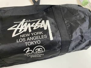 STUSSY ステューシー 30周年 ミニ ナイロン ボストンバッグ ハンド バック ナイロン ブラック 鞄 ■横45CM 縦20CM 幅19CM