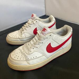  ナイキ NIKE COURT VISION LOW NEXT NATURE "TRIPLE WHITE" CD5435 ー102 （ホワイト/レッド/ホワイト）24CM