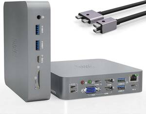 送料無料　MacBook Pro/Air専用 USBC to 2×HDMI +VGA1000Mb/s RJ45 PD充電2×USB-C 3.1、4×USB 3.0、3.5mmオーディオ/マイクSD/TF付き
