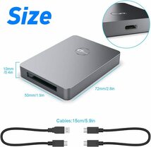 送料無料　カードリーダーポータブルアルミニウム タイプB リーダー USB3.1 Gen2 (10Gbps) メモリーカードアダプター_画像2