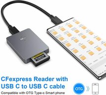 送料無料　カードリーダーポータブルアルミニウム タイプB リーダー USB3.1 Gen2 (10Gbps) メモリーカードアダプター_画像3