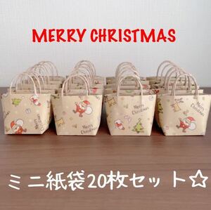 ハンドメイド☆ミニ紙袋20枚セット☆クリスマス柄