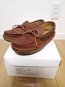 アメリカ製　whitetail moccasin US8 ブラウン レザーシューズ ホワイトテイルモカシン　デッキシューズ　USA ブーツ