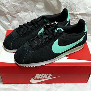 新品 NIKE CLASSIC CORTEZ NYLON US8.5 26.5cm 532487-030 BLACK GREEN GLOW ナイキ クラシック コルテッツ ナイロン ブラック TIFFANY