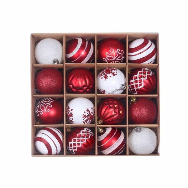 クリスマス オーナメント ボール 16個セット 飾り 豪華 多種類 おしゃれ 6CM 装飾 ツリーに飾る可愛い 綺麗 北欧風 