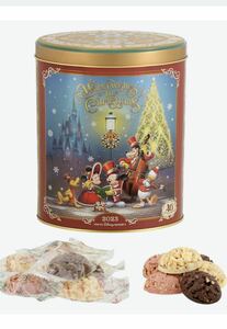 ディズニー クリスマス 菓子 チョコレートクランチ 1缶