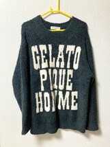 GELATO PIQUE HOMME ジェラートピケ ビッグロゴ セーター Lサイズ ジェラピケ メンズ パウダービッグロゴプルオーバー_画像1