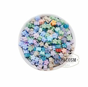 シーリングワックス　ミックス　空色＆桜色　幸せの小花（約140粒）40g シーリングスタンプ