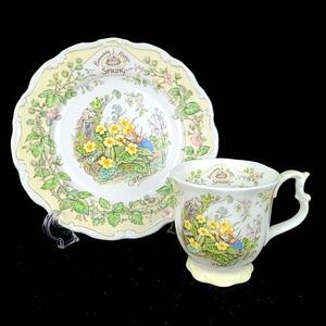 * beautiful goods * Royal Doulton RoyalDoulton Blanc b Lee hedge springs spring mug beaker plate plate 2 point set records out of production rare rare 