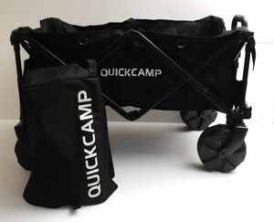 N761M98T　QUICKCAMP★クイックキャンプ★ワイドホイール★アウトドアワゴン★ブラック★アウトドア用品　※劣化あり　※現状品