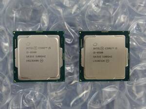 【管CP057】送料無料♪2枚/1SET！　CPU Intel Core i5-8500 SR3XE 3.00GHZ　LGA1151　☆中古動作確認済☆