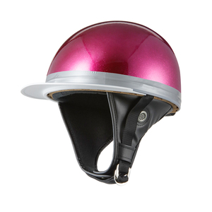 ヘルメット コルク半キャップ 三つボタン パープルラメ 新品　半ヘル 57cm～60cm未満 半帽 バイクパーツセンター