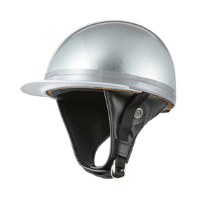 ヘルメット コルク半 シルバーラメ 新品　白ツバ 原付・スクーター SG規格適合 PSCマーク取得 バイクパーツセンター